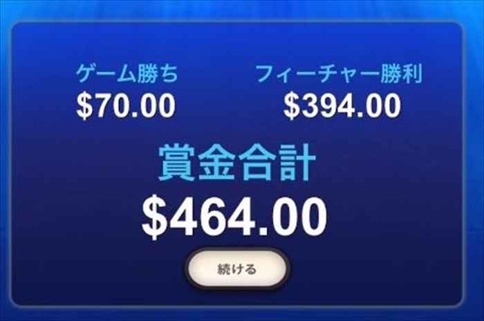 獲得賞金$464