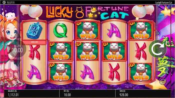 猫がモチーフのLucky 8 Fortune Catスロット起動画面 